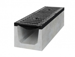 Betonový žlab D400 s litinovou mříží H200 (1000 x 150 x 200 mm)