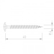 Upevňovacia skrutka V5143 - 4x40 mm - nerez A2, drážka Torx